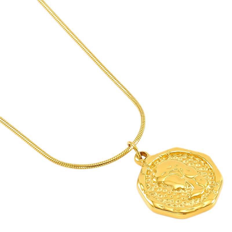 Colar com pingente de âncora em aço inoxidável para mulher_voghion.com