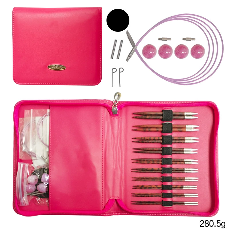 Высококачественный серпентин очень твердый деревянный кольцевой иглы ручной вязаный инструмент Съемный набор кольцевых игл