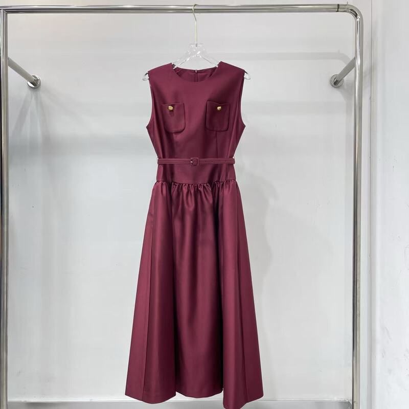 French-Style High-End Elegant Sleeveless Round-Neck Waist-Cinching Slimming Dress for Women, 2026 Early Spring New A-Line Dress French-Style High-End Elegant Sleeveless Round-Neck Waist-Cinching Slimming Dress for Women, 2026 Early Spring New A-Line Dress