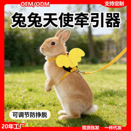 小兔子天使牵引绳防挣脱宠物外出神器溜幼兔宝宝荷兰猪龙猫链子