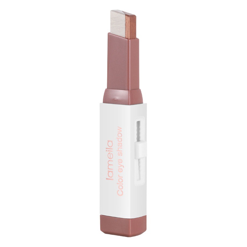 Lamela Push-Pull Velvet Gradient Two-Color Eyeshadow Stick, One Swipe for Two-Color Gradient, Not Easy to Smudge, Eyeshadow Pen
