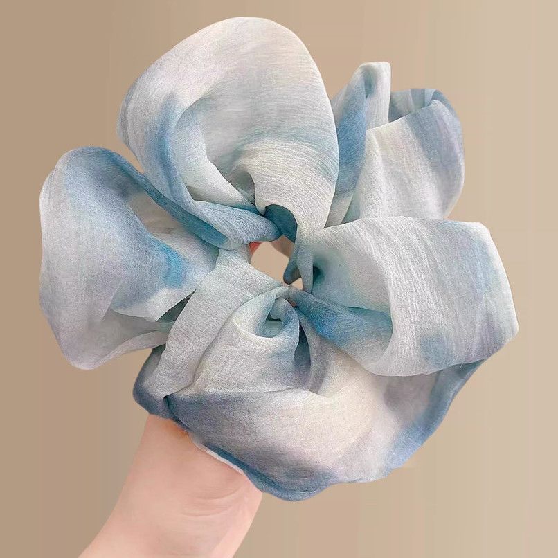 3# blue-ink painting tie-dye hair tie about 15cm