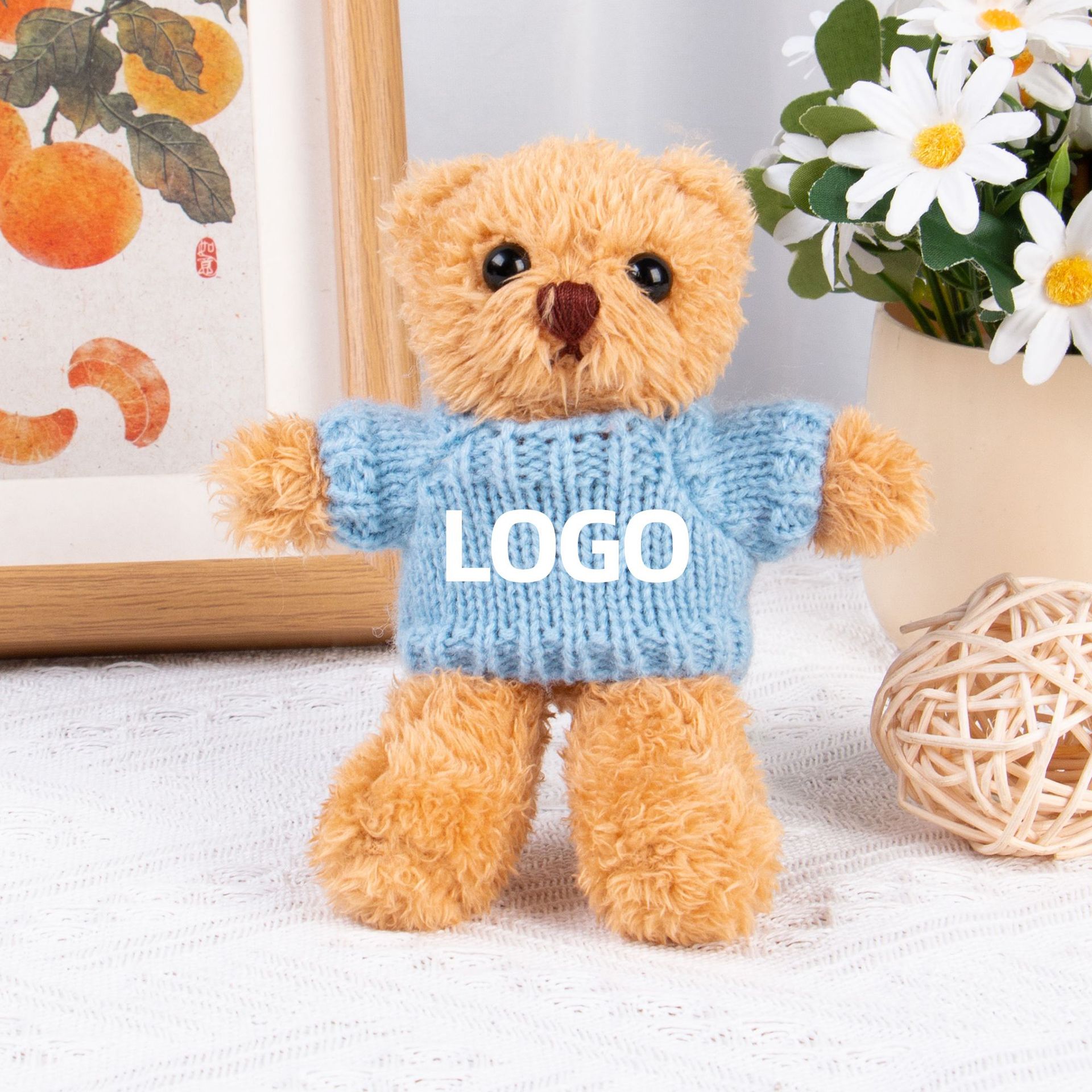Teddy Bear Keychain Colgante Bolsa accesorios de ropa impresa LOGO vestido Teddy Teddy Doll juguetes de peluche