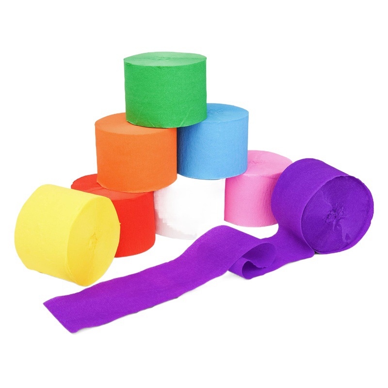 Color Crepe Paper Rainbow Macaron Sala Flower Curl Ribbon Cute Adult Children's Birthday Background Wall Decoration