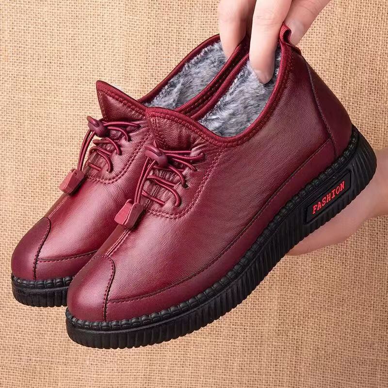 2023 Winter mother's cotton boots old Beijing cloth shoes women's non-slip warm fleece-lined thickened middle-aged and elderly grandma cotton shoes
