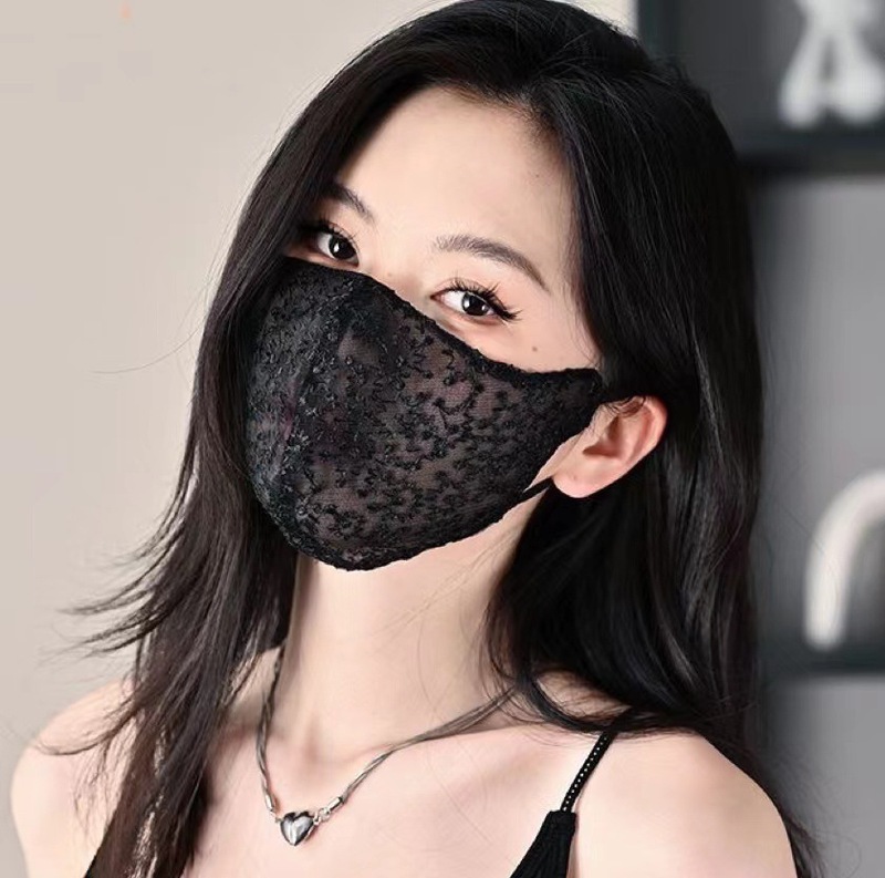 立体日焼け止めマスク夏のネット糸女性夏の薄いタイプの日焼け止めマスクレースの通気孔女性韓国版ベール|undefined
