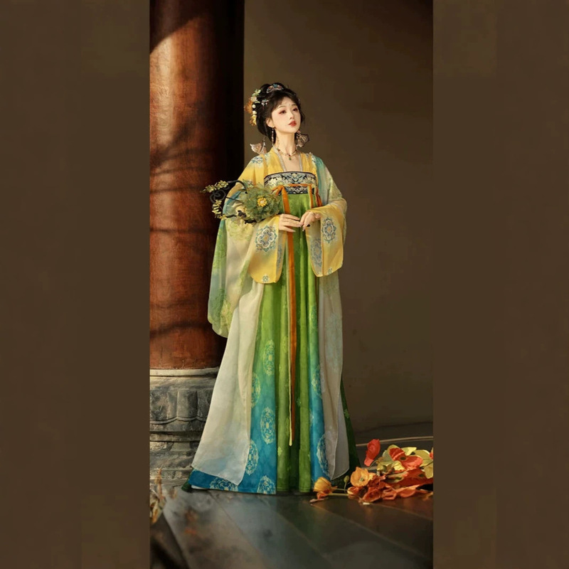 Original Hanfu for Women by Huachaoji【Shijingchun】Restored Style Tang Dynasty High-Waisted Skirt Set for Spring and Summer Daily Wear Original Hanfu for Women by Huachaoji【Shijingchun】Restored Style Tang Dynasty High-Waisted Skirt Set for Spring and Summer Daily Wear