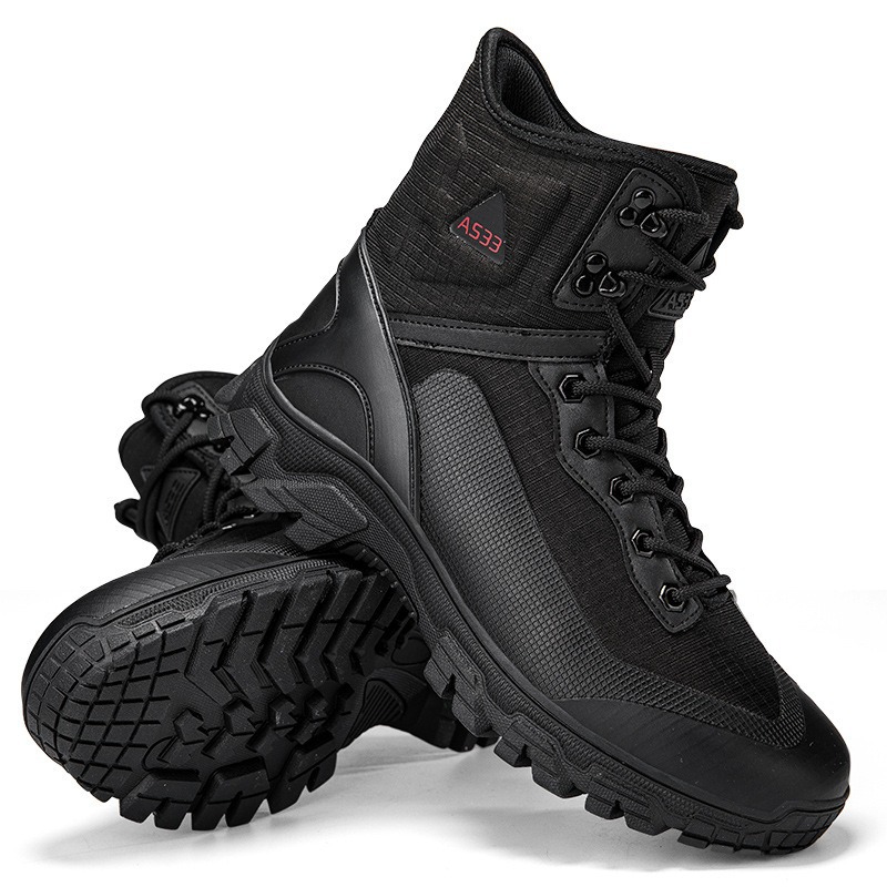 Nuevas botas militares al aire libre de gran tamaño transfronterizas, botas de combate deportivas, botas de hombre de rango medio, zapatos de senderismo resistentes al desgaste, botas tácticas de senderismo