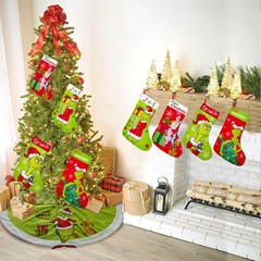 国境を越えたクリスマスグリーン奇装飾靴下クリスマス靴下19x26cmポリエステル材質アマゾンソース