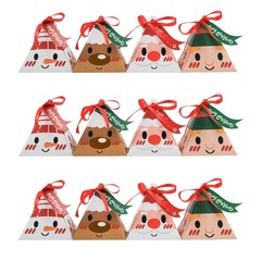クリスマスギフトボックス三角箱キャンディー紙箱サンタクロース大顔三角砂糖箱対外貿易ギフトボックス卸売り