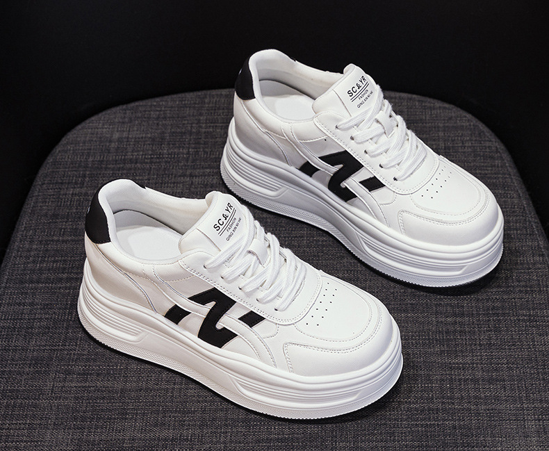 Giày sneaker nữ đế dày tăng chiều cao phong cách thể thao — M2963 màu đen, M2963 màu trắng, M2963 màu đỏ chi tiết 14