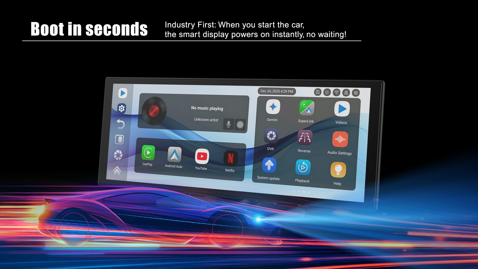 Customized 11.4inch Dash Cam Wireless Carplay Smart Screen Car Reversing Camera Car Navigation