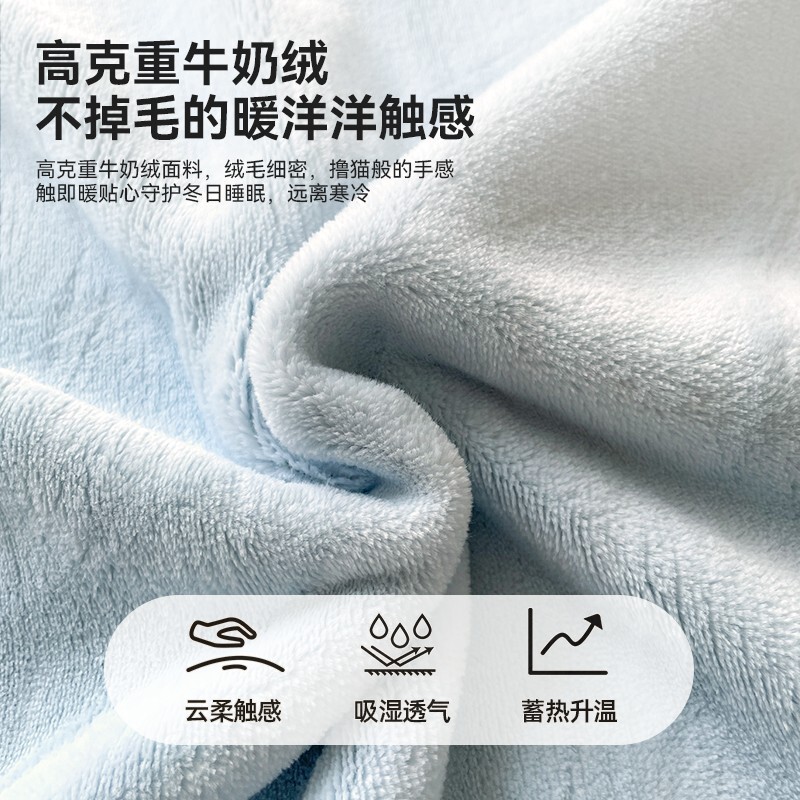 纯色牛奶绒套件加厚保暖春秋冬季用仿兔毛绒不掉毛床单被罩套|undefined