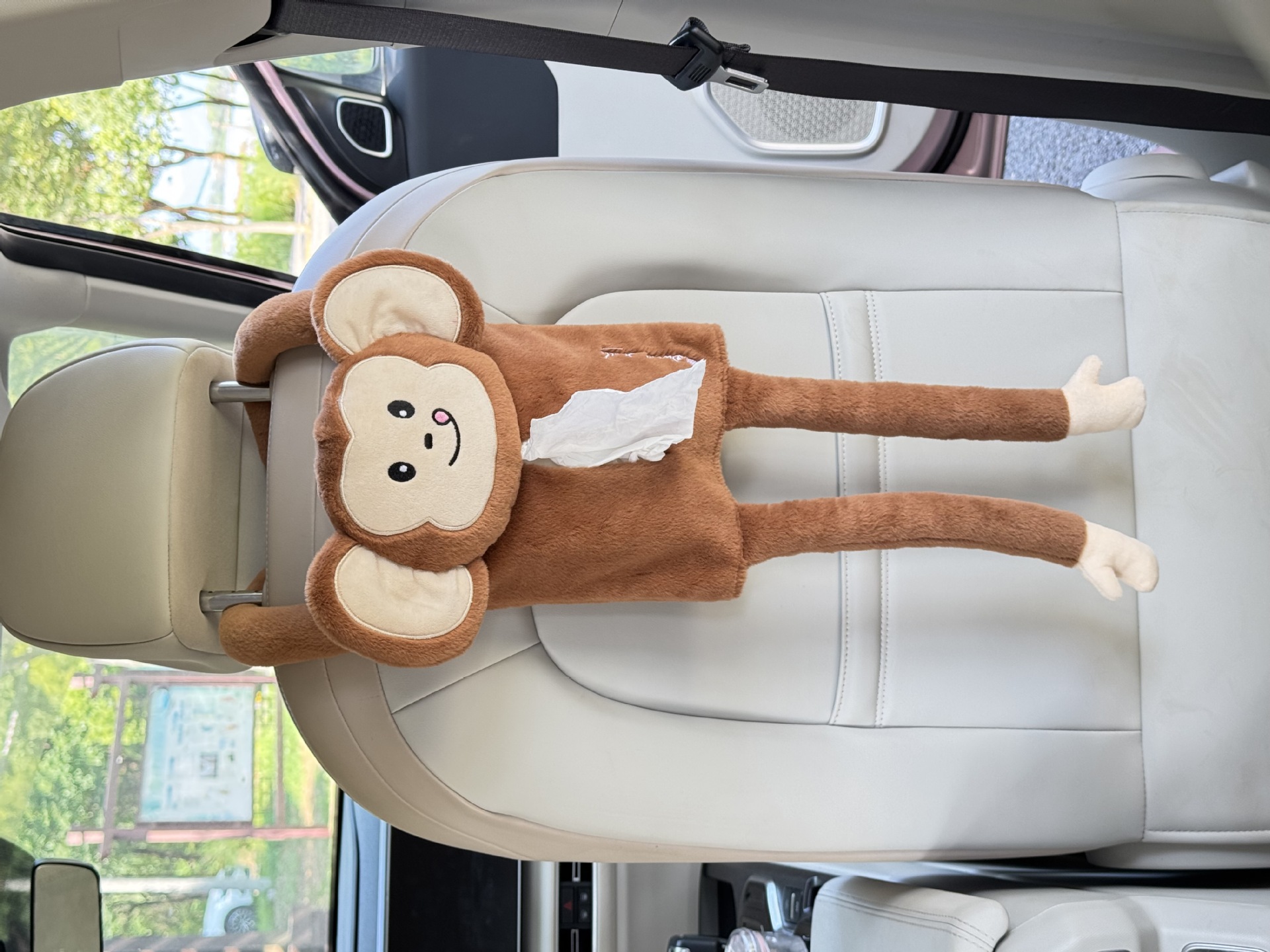 Cartoon Car Tissue Box Creative Car Tissue Bag Abstract Cute Monkey Frog Doll Seat Back Hanging Tissue Holder