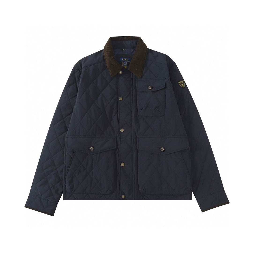 Ralph lauren, classic retro down jacket with diamond pattern
