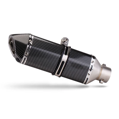 Motorcycle exhaust pipe: Pipe Tail Section Modification Small - 370-inclined-tail-small-hexagonal-full-imitation-carbon-fiber