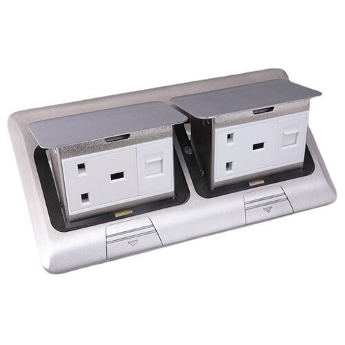 Manufacturer custom-made two-digit 13A computer British standard ground socket telephone network cable multi-function jack six-hole floor socket