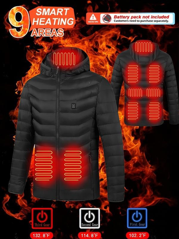 H 52605 Smart Heating Hooded Cotton Coat Intelligent Heating Cotton Coat
