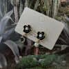 Advanced black mountain tea, asymmetrical earrings, silver needle, high-quality style, silver 925 sample, simple and elegant design