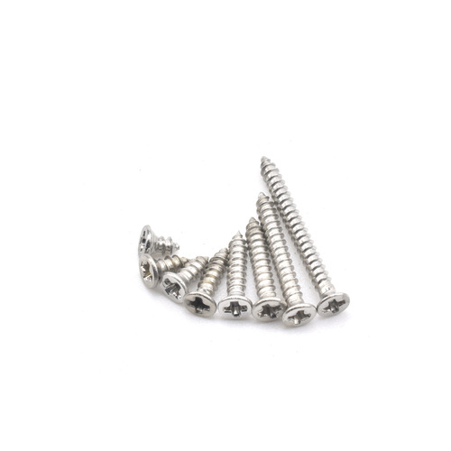 Cross-border hot selling 800pcs boxed GB846 M2 silver carbon steel nickel plated flat head cross countersunk head self-tapping screws