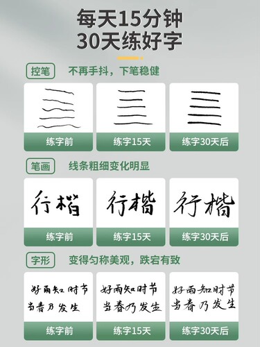 Groove copybook adult regular script running script instant pen copybook hard pen boys and girls copy repeatedly and receive faded refills