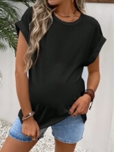 B 28791 Summer Solid Color Round Neck Vest ��ɫԲ�챳��