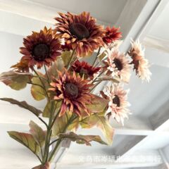 仿真美拉德色系网印把束向日葵太阳 家居样板间婚庆摄影装饰批发