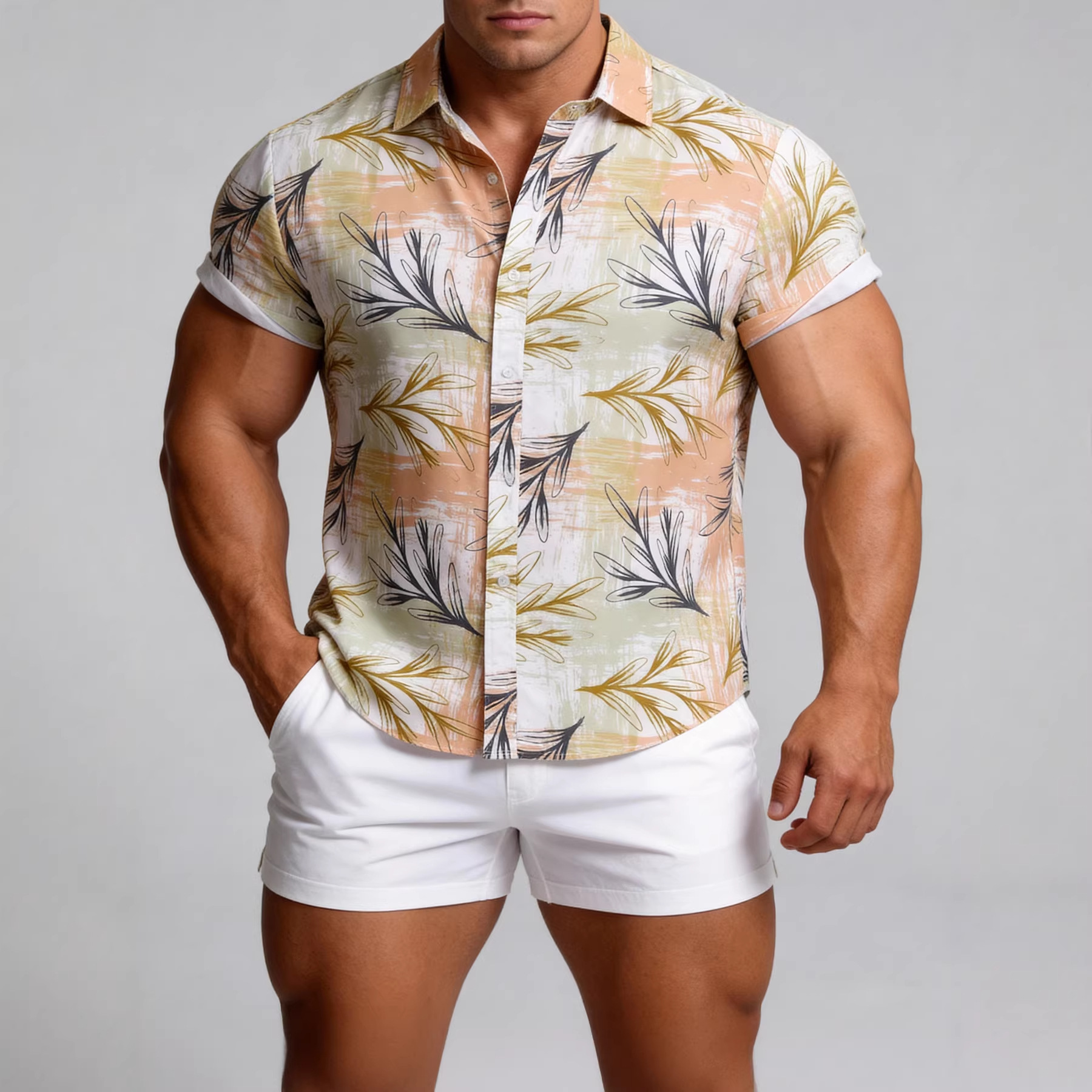 Neues Hawaiihemd für Herren (Modell 2026), modisches Kurzarmhemd mit Blumenmuster in europäischen und amerikanischen Größen für den internationalen Handel_voghion.com