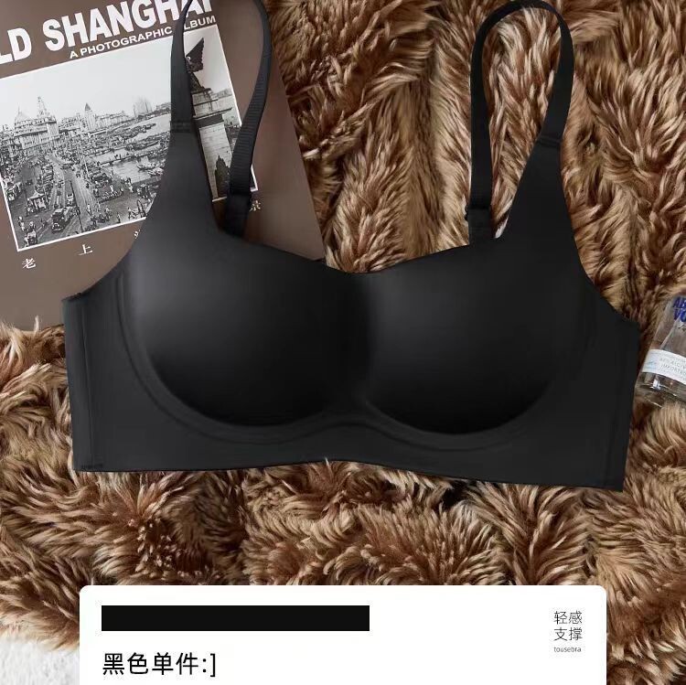 胸が小さい女性向けのシームレスな薄型痩身下着、垂れ防止のプッシュアップサポート、ソフトサポート、ノンワイヤーの胸縮小ブラ|undefined