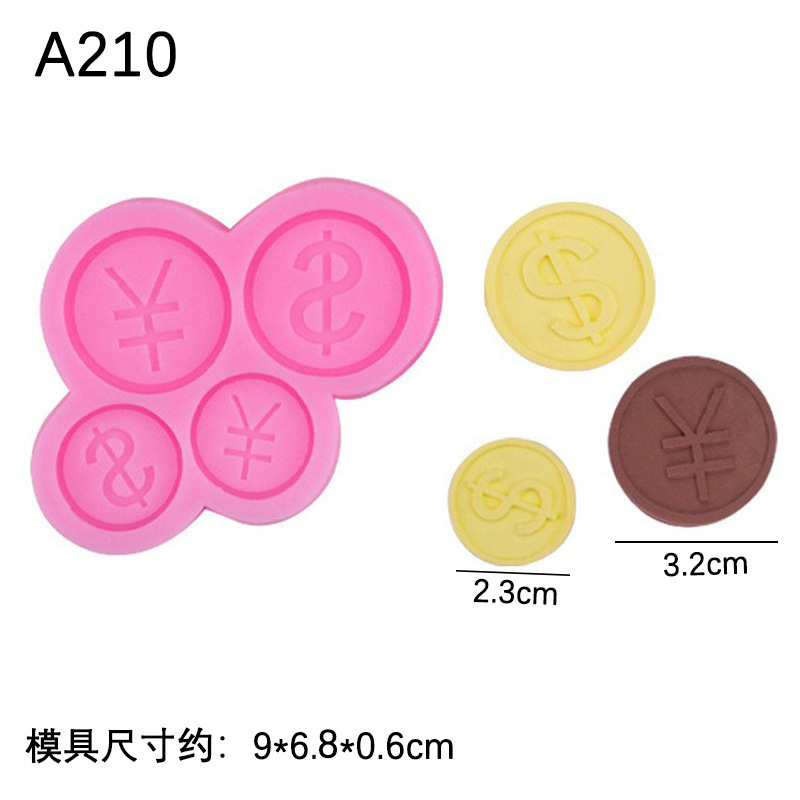 Bolsa de dinero multi-oro moneda símbolo modelado molde de silicona creativo horneado fondant pastel decoración arcilla suave cerámica molde image 7