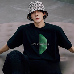 夏趣味アメリカーコーヒーラウンドネック半袖tシャツ男女潮牌tシャツゆるい重ポンド純綿半袖メンズ