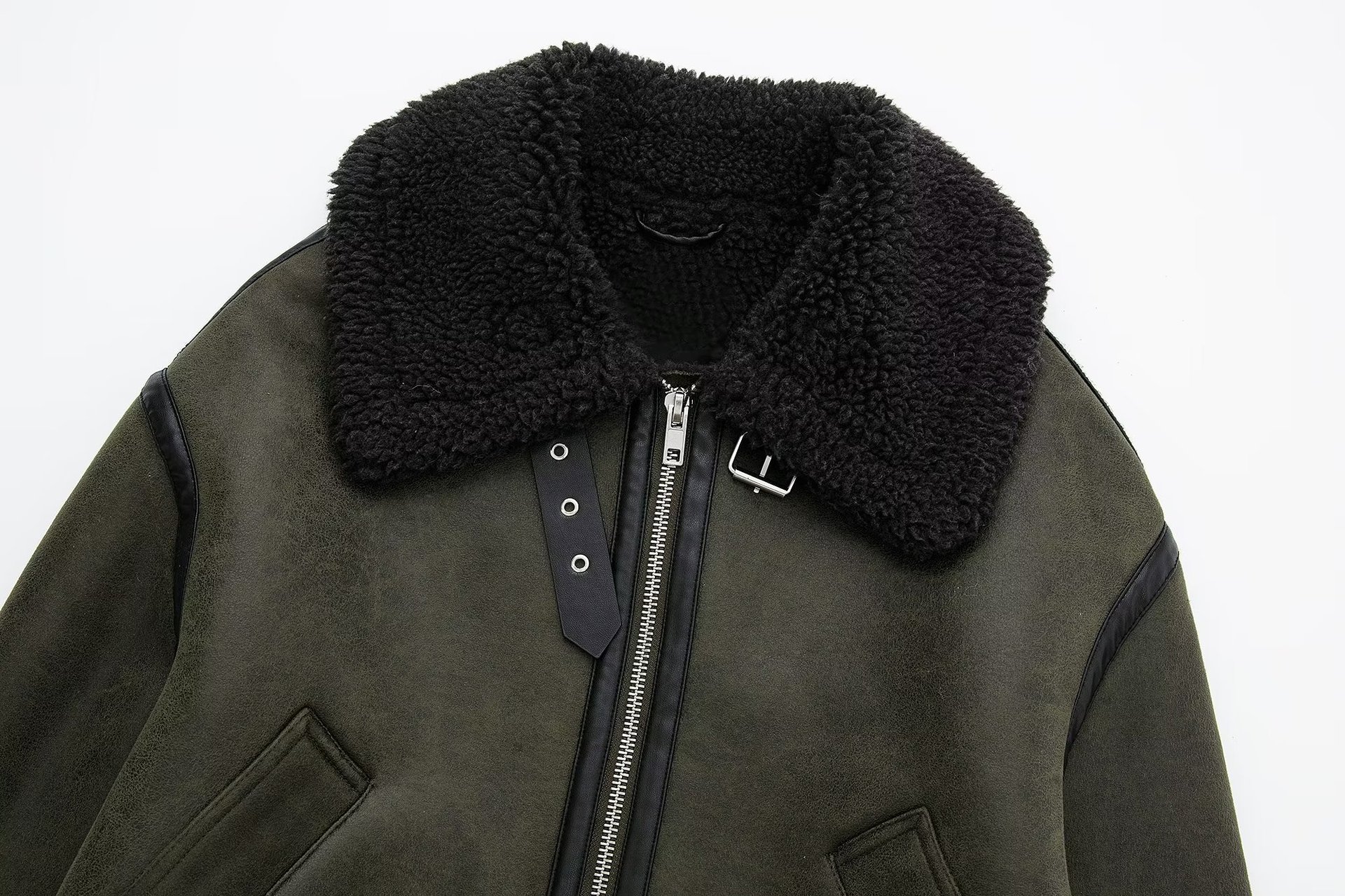 1330g Weight Casual Jacket Outerwear Type Long Sleeve Sleeve Length Zipper Placket Type Deerskin Velvet Composite Material Fabric Type Short Top Length Coat Tops Type Casual Occasion Turndown Neckline Loose Fit Type Color Block Pattern Winter, Autumn Season Women's Gender Streetwear Style Women's Streetwear Color Block Zipper Coat Casual Jacket 无