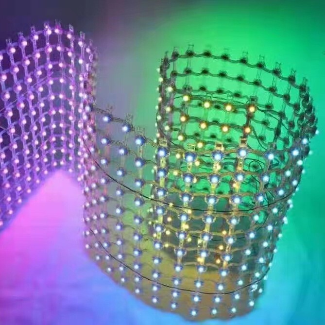 Led Flexible Grid Color Display Outdoor Waterproof Led Mesh Screen Energy Saving and Environmental Protection New Style