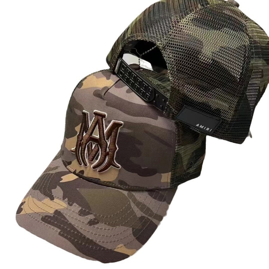 AMIRI estilo de calle para hombres y mujeres con el mismo sombrero de béisbol tendencia de protección solar sombrero de béisbol bordado de verano un cabello