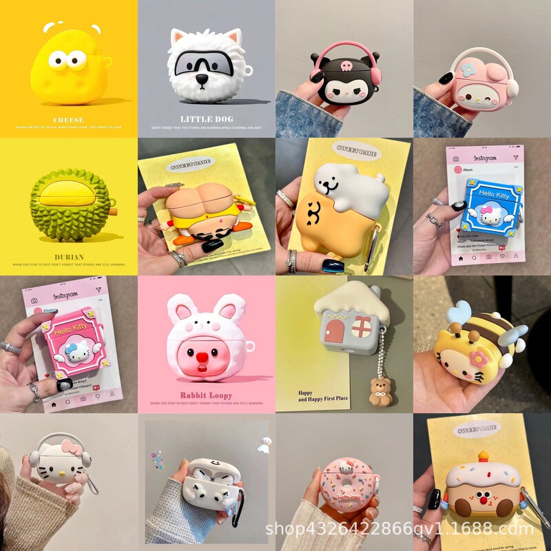 Cute cartoon pattern for airpods pro2 apple wireless bluetooth earphone set airpods3 earphone case