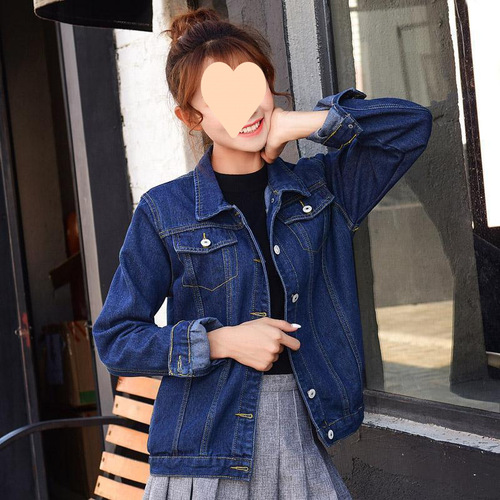 Women's Loose Fit Denim Jacket Autumn New Slimming Korean Style Denim Top Long Sleeve Casual Wearable Women's