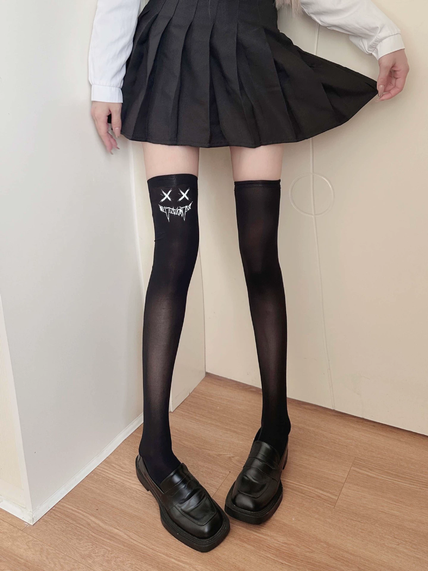 Сексуальные колготки до колена, базовый бархатная лебедь, стиль Lolita, хэллоуин
