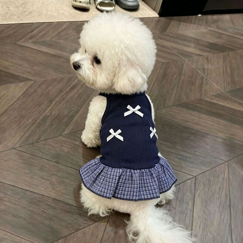 Dog Clothes for Spring and Summer, Thin Style, Breathable Strap Vest Dress to Prevent Shedding, Suitable for Small Dogs and Cats