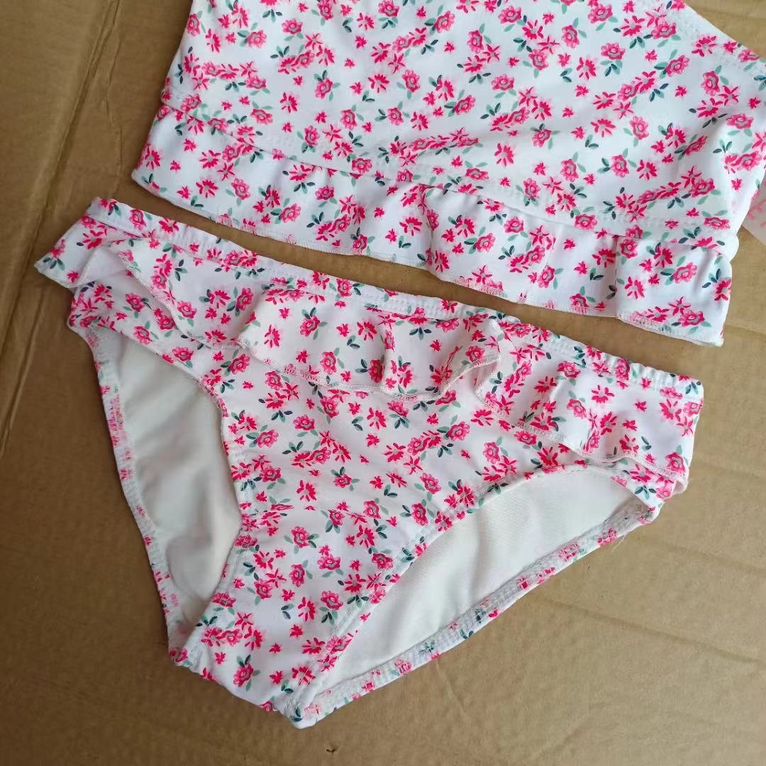 Traje de baño para niños Ropa de marca europea y americana Ropa para niños Comercio exterior Pedidos originales Traje de baño para niñas de tres piezas al por mayor