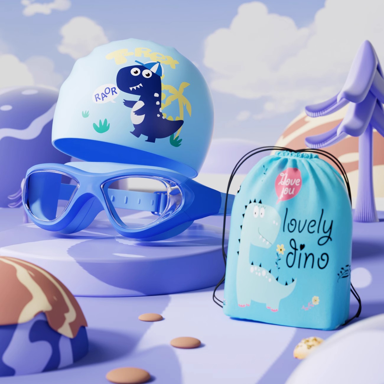 Set de Gafas y Gorro de Natación para Niños PC Antivaho e Impermeable image 14