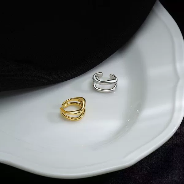 silver Ear Clip Women's Temperament High-end Ear Clip No Ear Holes Earrings Women's Japanese and Korean Minimalist No Hole Painless Ear Jewelry