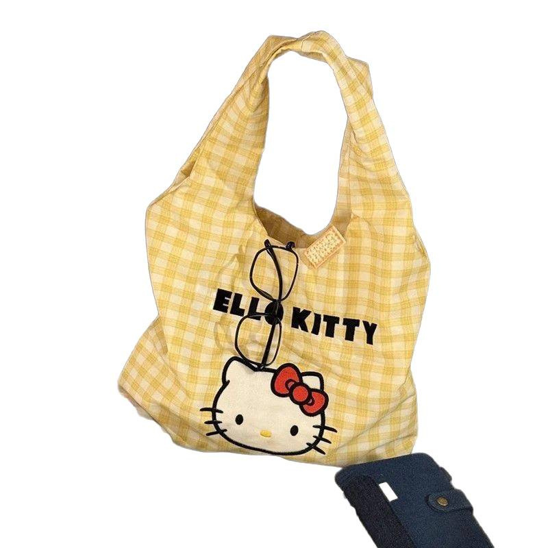 可爱风kitty夏季百搭通勤大容量帆布包手提袋单肩斜挎包新款挎包|undefined