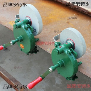 Industrial-Grade Sturdy Hand-Cranked Grinder Small Household Desktop 6inch Grinding Polishing Knife Sharpener Stable Portable