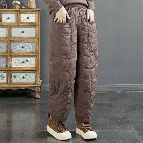 2024 new women's clothing autumn and winter slimming high waist long harem pants fat mm loose harem pants plus cotton casual pants