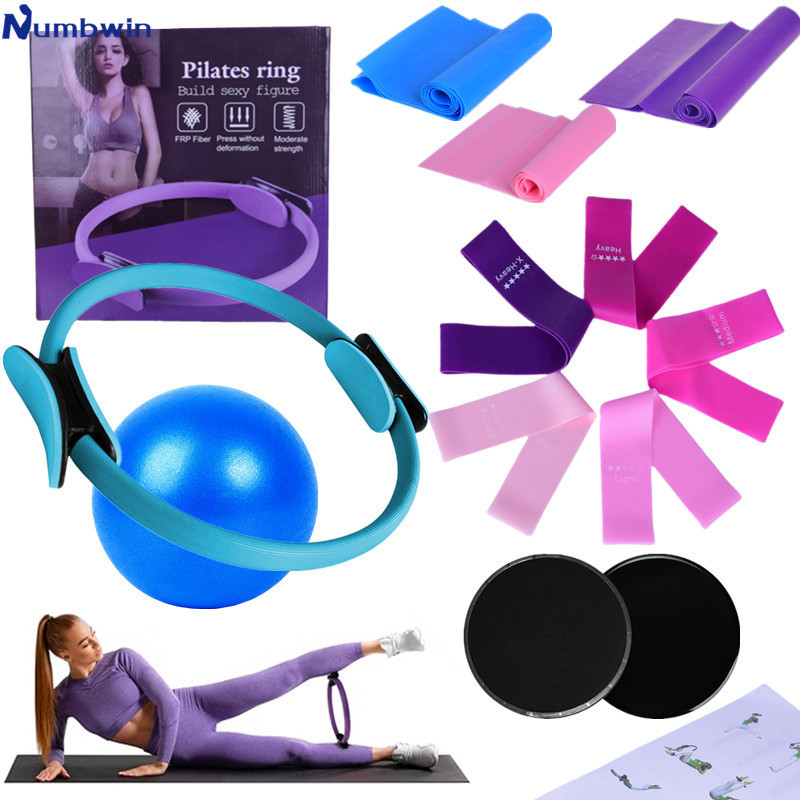 Numbwin Yoga Tension Belt Thirteen-Piece Set of Latex with Different Strength and Tpe Gradient Tension Ring Sliding Disc Set