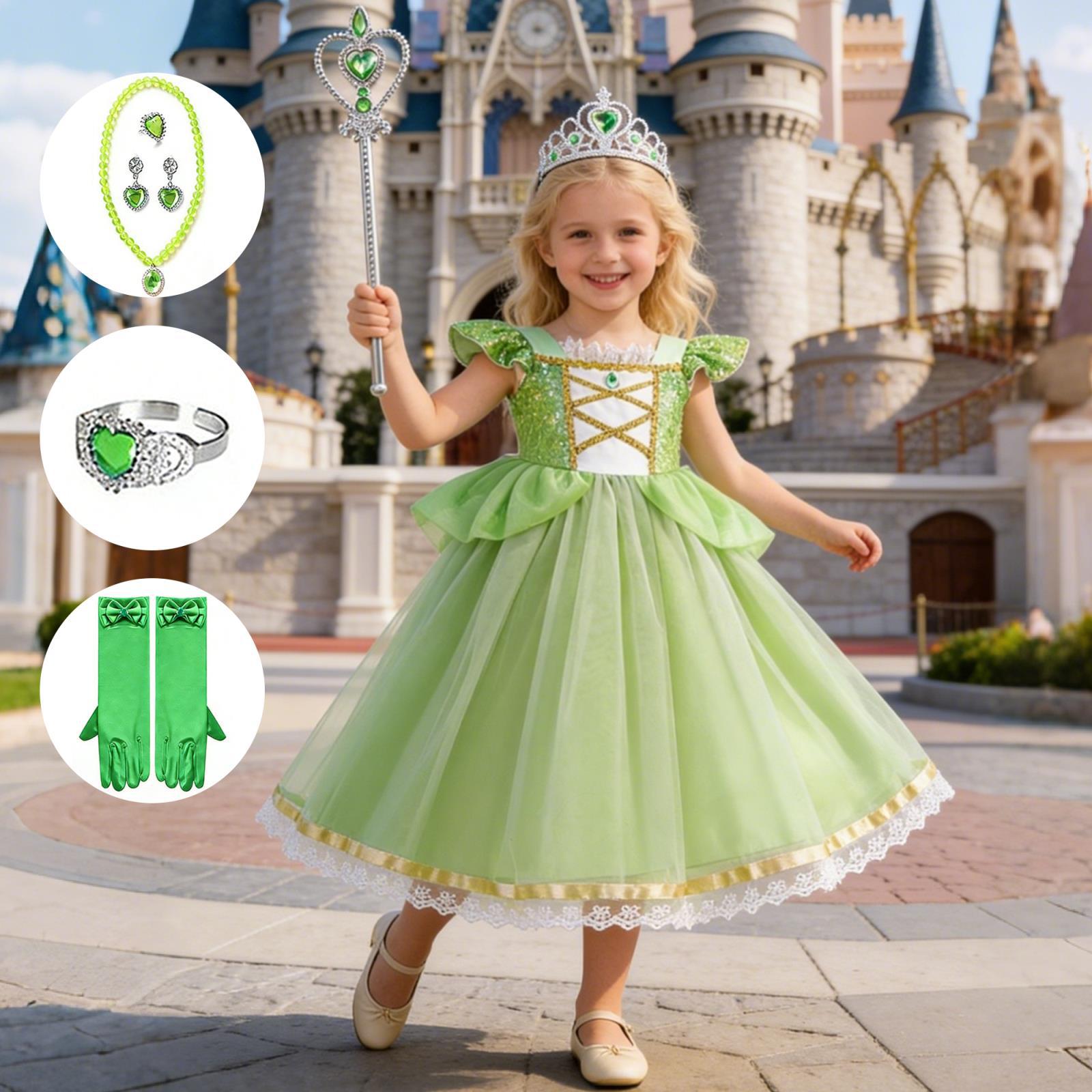 Vestido de juego de rol para niñas, disfraz de Rapunzel, vestido de cumpleaños con lentejuelas para niñas pequeñas.
