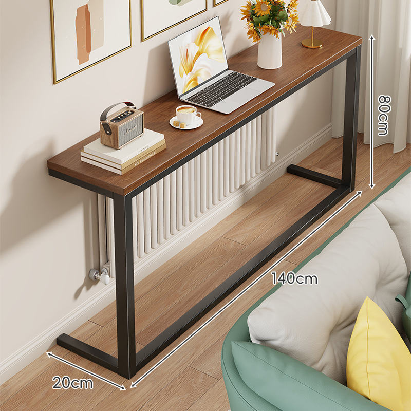 Estante Estrecho de Almacenamiento de Madera y Hierro para Sala de Estar y Dormitorio