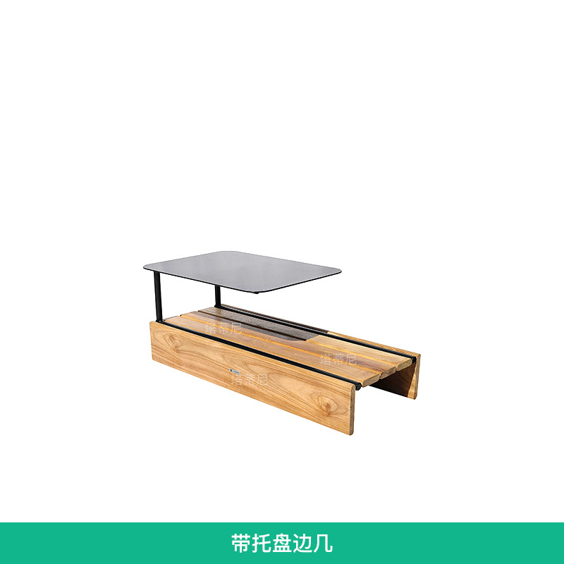 Sofá de ratán para exteriores, muebles impermeables y resistentes al sol para patio, terraza de jardín, conjunto de cama individual de teca para descanso.