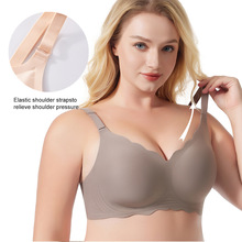 亚马逊跨境内衣外贸款时尚上下波浪款舒适无痕聚拢大码欧美文胸女