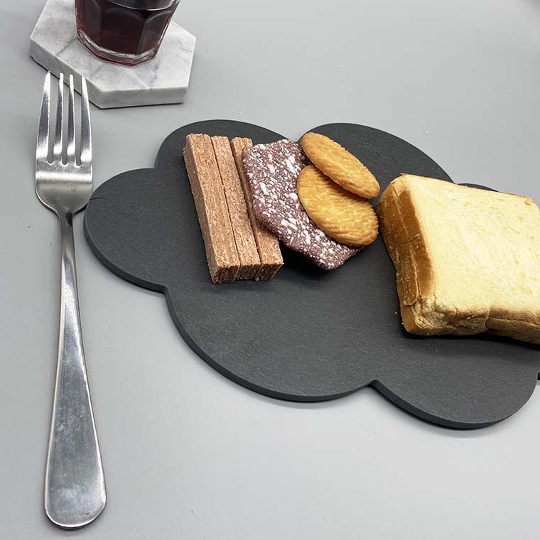 De estilo occidental nube natural pizarra plato restaurante occidental de piedra placemat sushi placemat fruta postre filete plato plano